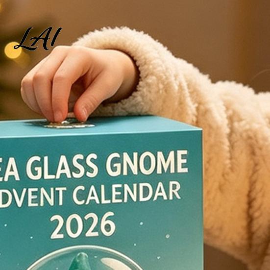 Regalo di Natale per Tutte le Età Calendario dell'Avvento Gnomo 2026 Stile Vetro Marino Conto alla Rovescia Regali Interattivi per Bambini Mini Ciondoli da Appendere Casa Xmas