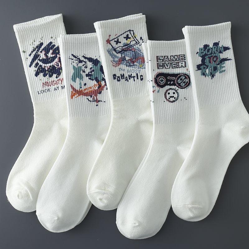 EU Style Women Cute Skater Socks Women Set Men Funny Socks Hip Hop Cotton Long Crew White Socks For US Style Fashion Socks