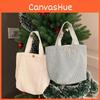 Chic Corduroy Tote Bag For Women Soft Cotton Fabric Vintage Style