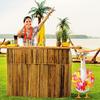 Hawaiian Porch Goose Outfits Summer Lawn Goose Costume Straw Hat And Hawaiian Lei Sunglasses Set for 23/17'' Lawn Patio Goose Statue