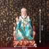 1PCS Resin 12 Inch Seven Colored Medicine King Statue Gold Plated Taoist Buddha Statue Offering Ornament Home Decoration