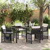 VidaXL 5-Piece Garden Dining Set with Cushions Black Poly Rattan 3380771