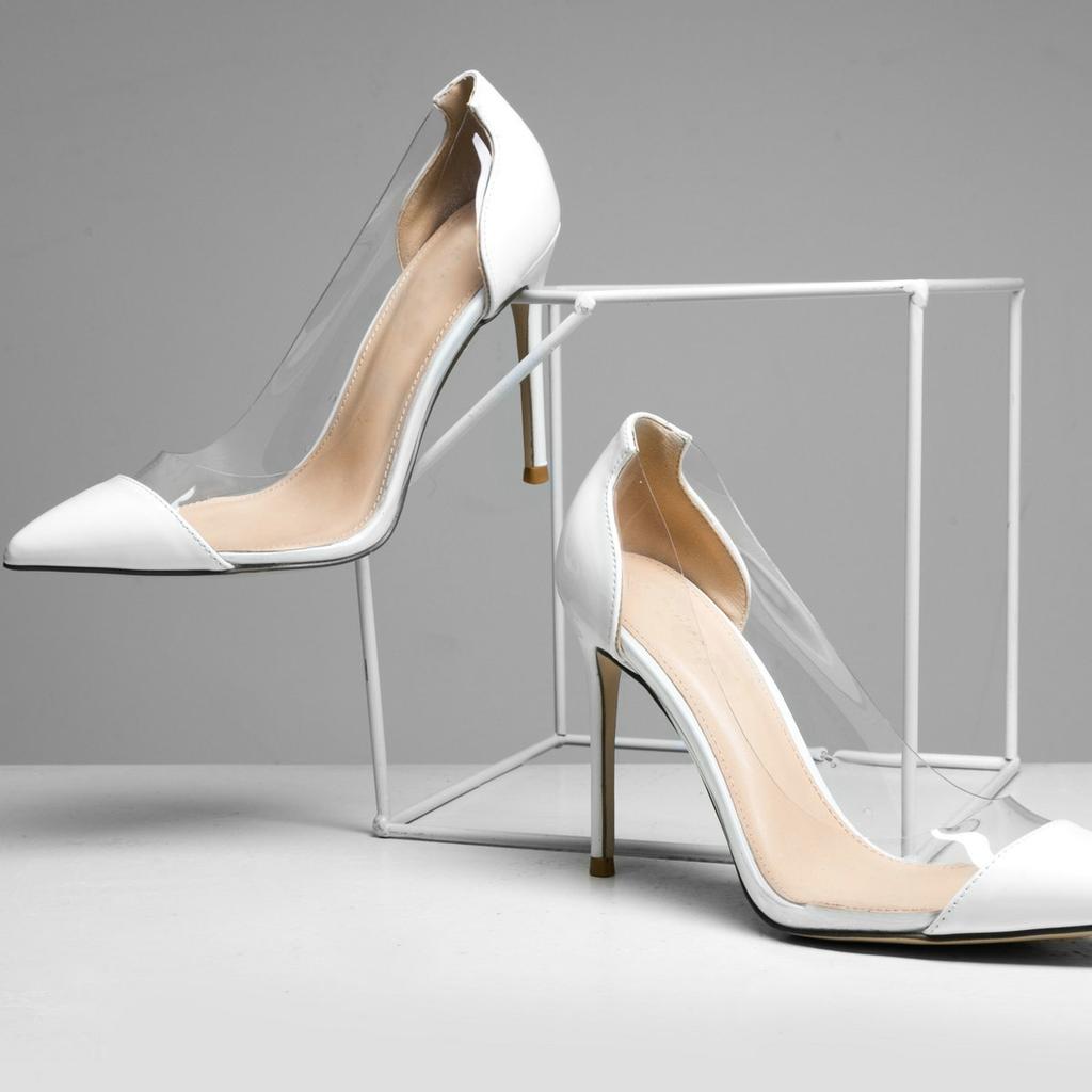 Mode Damen High Heels 2025 Frühling Neuer Stil Spitzschuh Schlanker Absatz High-End Transparent Einzelne Schuhe Elegante Damenschuhe