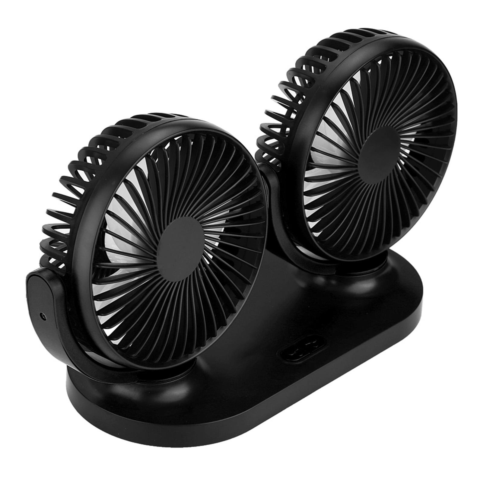 

USB Dual Head Car Fan Portable Air Conditioner Auto Cooler Ventilation 12V Black чёрный