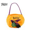 Halloween Süßes oder Saures Eimer, 9,8x5,9 Zoll Kürbis Hexe Schwarze Katze Plüsch Tragetasche, Weicher Süßigkeitenkorb mit Griff für Halloween Party Mitgebsel