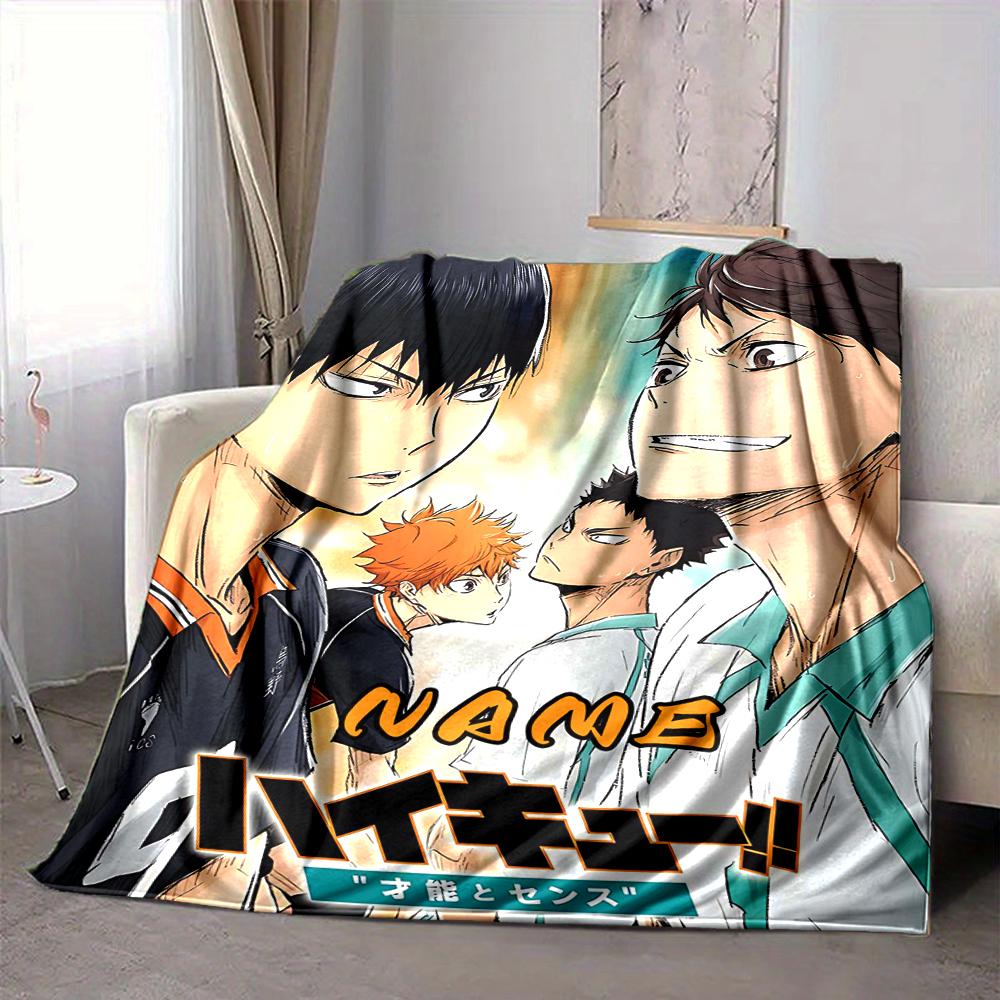 Custom 1pc Haikyuu!! Team Spirit Blanket, Soft And Comfortable Blanket, Casual Warm, Camping Travel Blanket, Birthday Gift Q91277