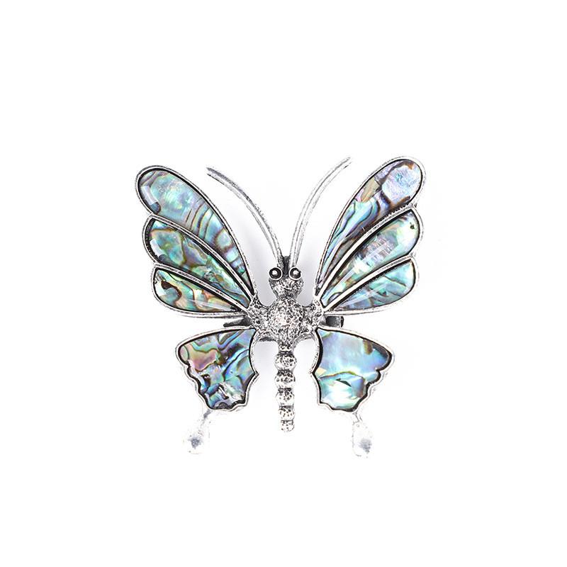 Animal Embossed Shell Butterfly Brooch Pendant With Multi Function Decor For Unisex Wear
