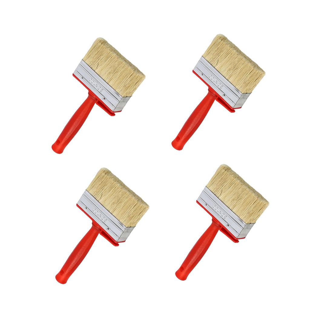 4Pieces Stain Applicators Set with Natural Bristles Ideal for Deck Terrace and Furniture Coating Projects Supplies