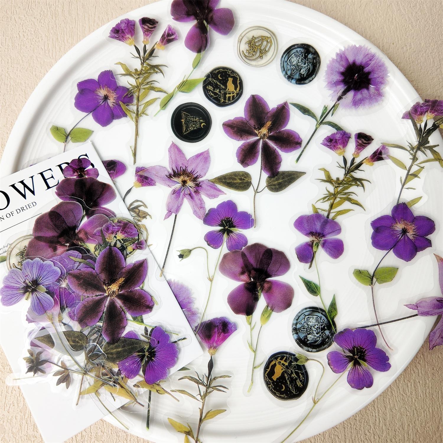 

40 Sheets Flower Stickers Cute Aesthetics Decor Collage Journal Scrapbooking Supplies Self Adhesive Creative Stationery Sticker