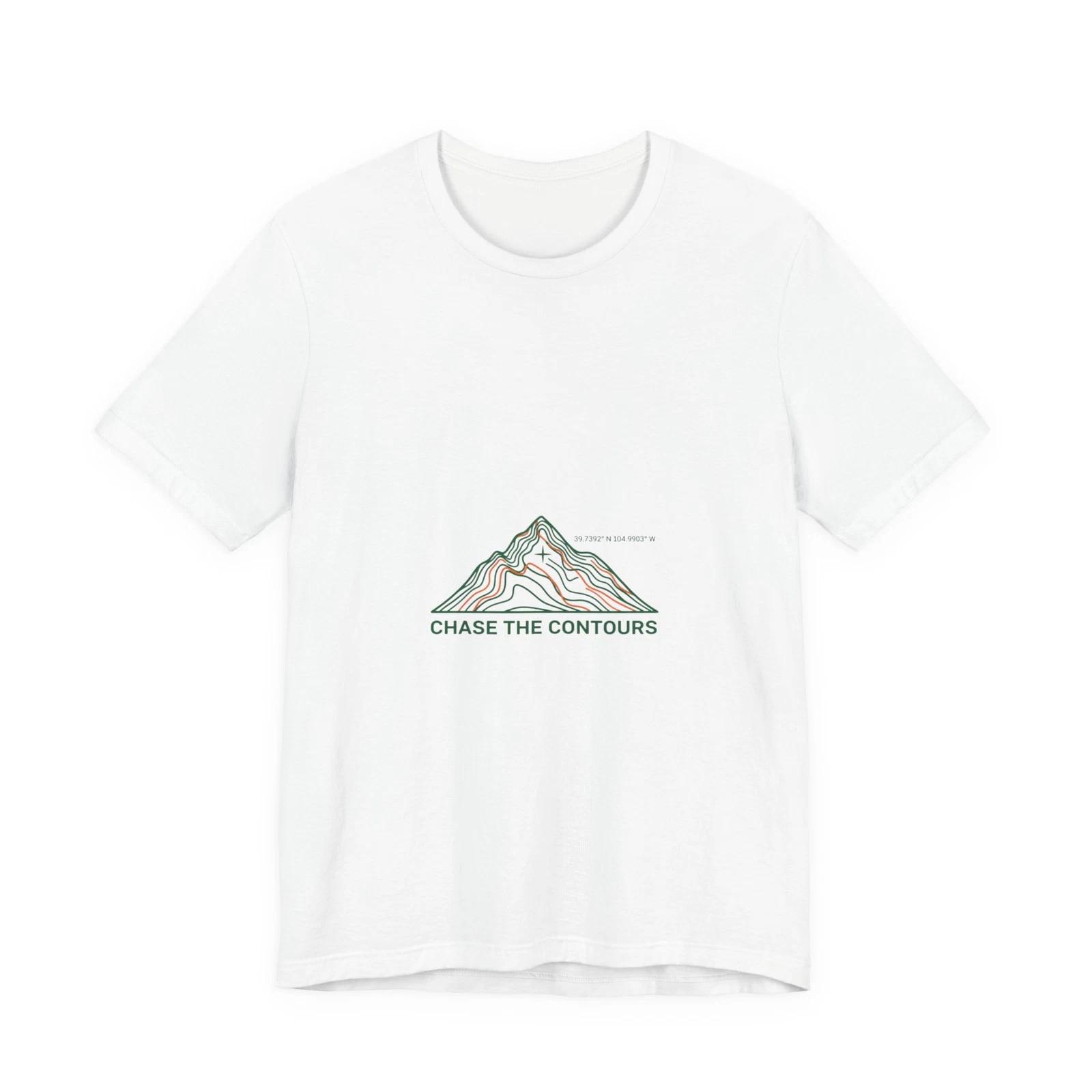 Chase the Contours Topographic Map Tee | contour line design, topo apparel 2XL