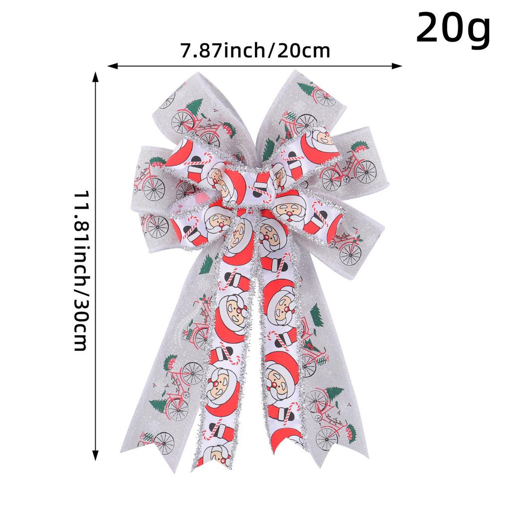 Double Christmas Bow Gift Box Decorations, Window Christmas Tree Wreath Door Pendant Christmas Props