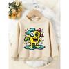Unisex Kids Crewneck Sweatshirt, Cute Dripping Yellow Cartoon Monster Print Pullover, Boys Girls Casual Sweatshirt For Kids Over 4 Years Old