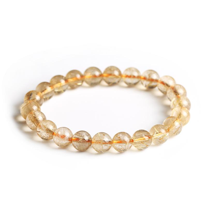 9mm Blond Armbånd Naturlig Blond Titanarmbånd Hårkrystallarmbånd