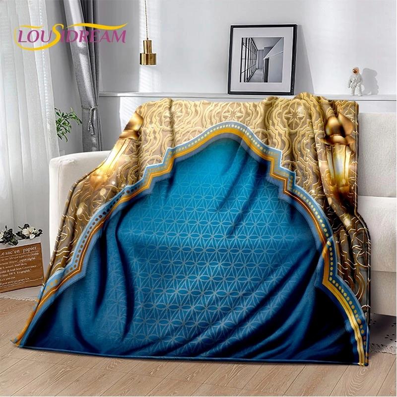 HD Muslim Islam Prayer Kneeling Poly Mats Mandala Soft Blankets,Keep Warm Throw Blanket for Picnic Beds Sofa Home Bedroom Gift