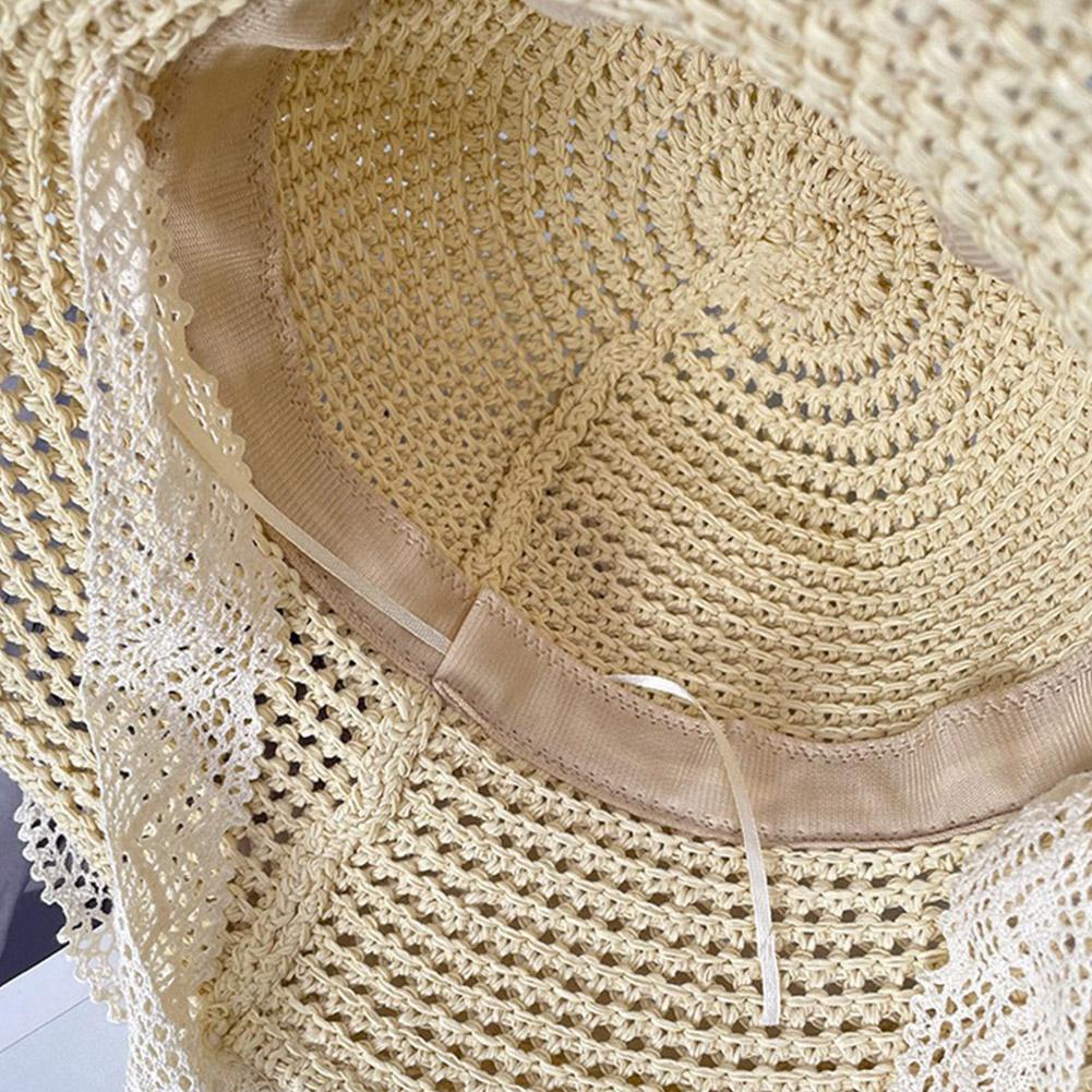 Women's Beach Hat Straw Summer Lace Sun Hat Fashion Breathable Hat Vacation Comfortable Fresh F L7U7