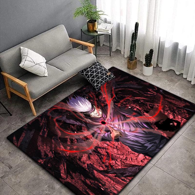 Jujutsu Kaisen Anime Rug Large,Carpet Rug for Living Room Bedroom Sofa Decoration,Doormat Kitchen Non-slip Floor Mat Picnic Camp