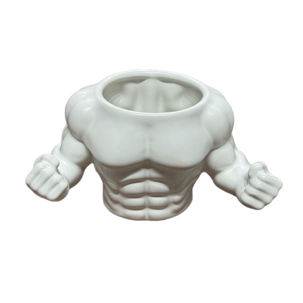 Funny Muscle Man Mug 400ML Capacity Male Muscle Pen Holder Ceramic Coffee Cup Birthday Gift белый