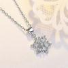 Women's sterling silver diamond snowflake pendant necklace