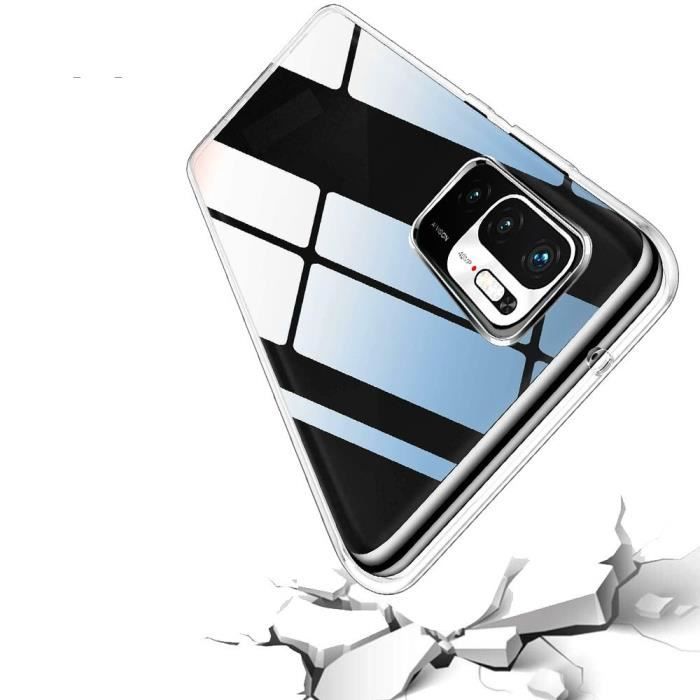 Pour Xiaomi Redmi Note 10 5G 6.5": Coque silicone gel UltraSlim - TRANSPARENT + 2x Films Verre Trempé