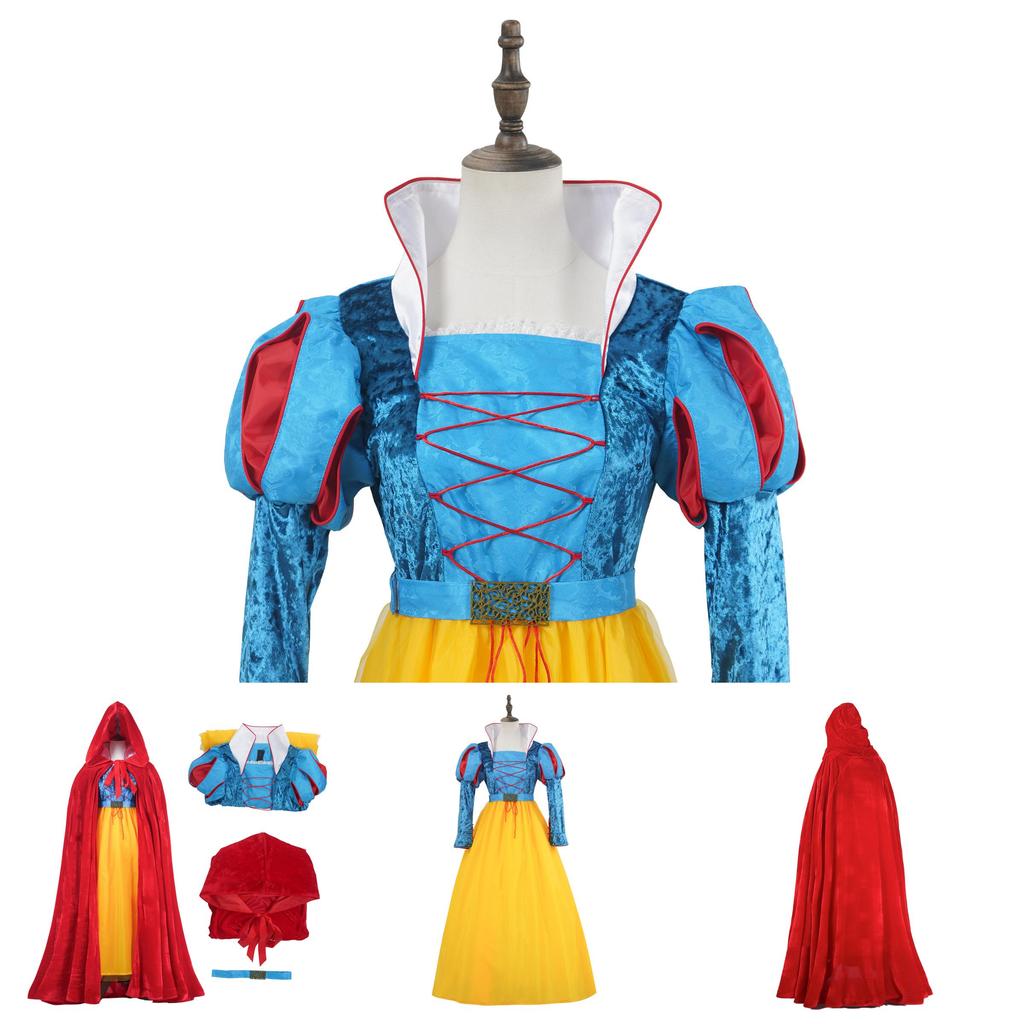 Costume de Blanche-Neige Réel de Film Pour Filles Halloween Cosplay Jeu de Rôle Fantaisie