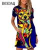 New Fashion Cute Cartoon Women's Dresses Summer Short-sleeved Casual Animal 3D Digital Printing Dress