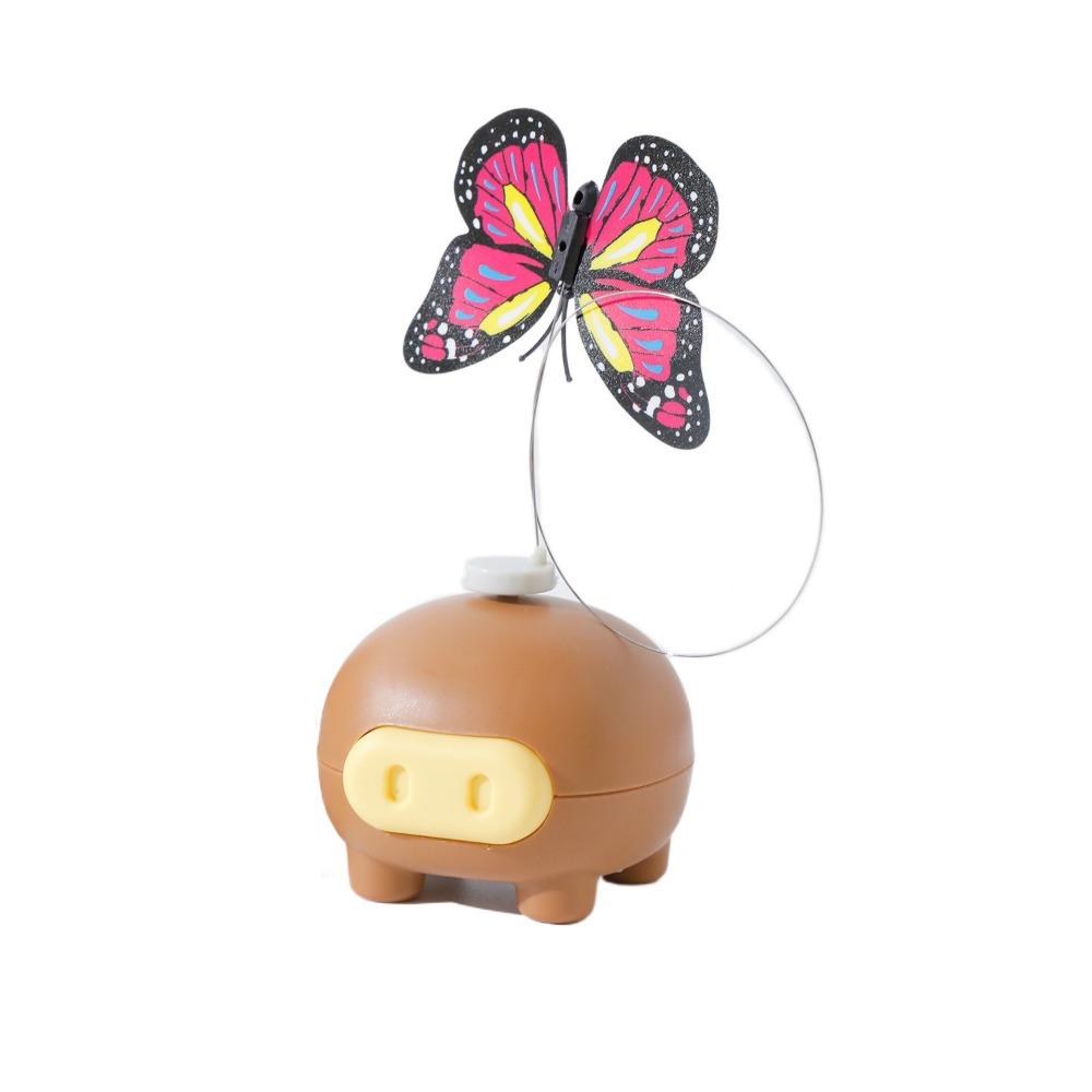 

Rotating Cat Teasing Toys Non-slip Butterfly Pig Pet Toy Pet Supplies Electric Cat Toy Interactive коричневый