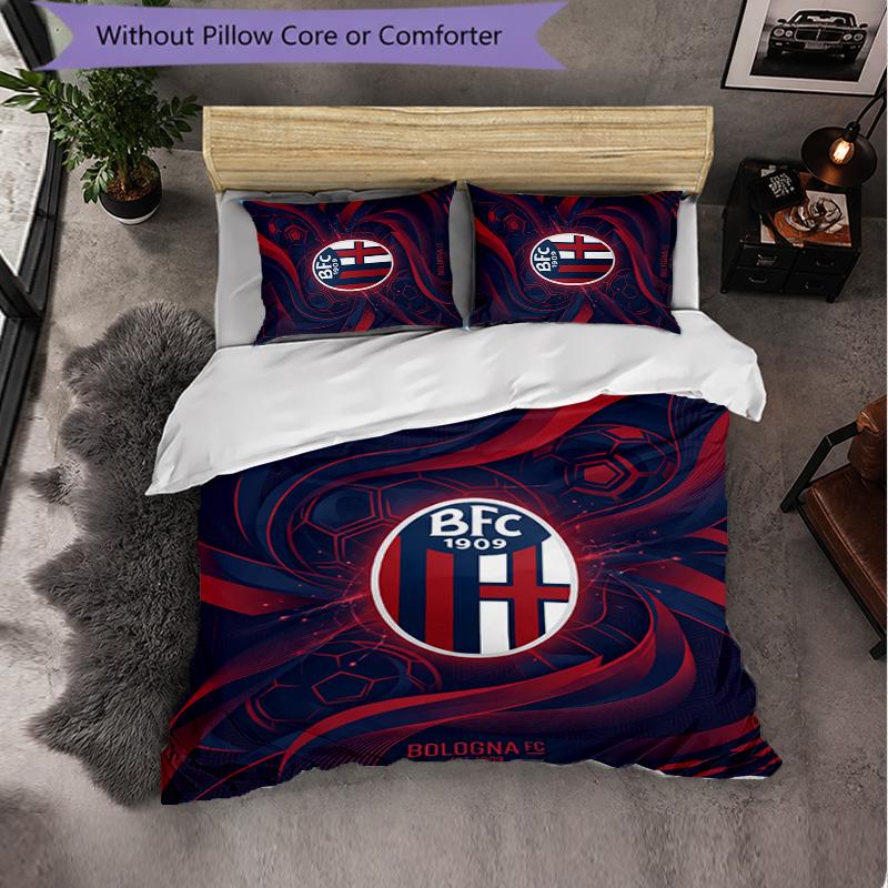 Bologna FC Themed Bedding 3Pcs Duvet Cover Set Decorative Bed Linen For Teen Room Home Decoration
