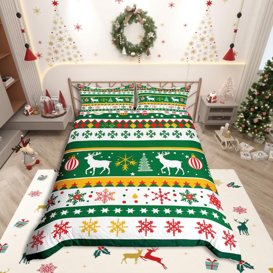 Homewish Christmas Nutcracker Duvet Cover Set,Xmas Tree for Teens Bedding Set,Happy New Year Decor