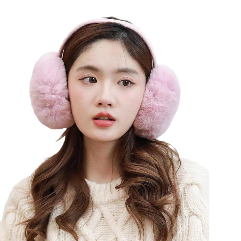 Women's Foldable Imitation Rabbit Fur Earmuffs: Cute, Warm Winter Ear Covers for Students