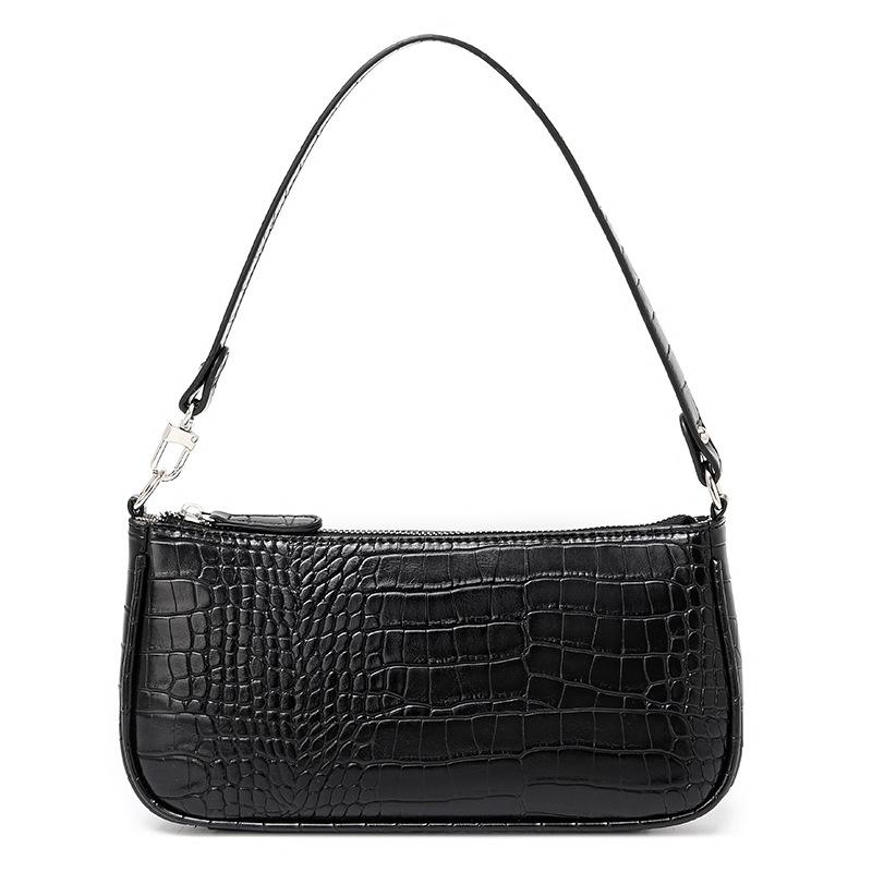 

Soft Leather Underarm Bag Method Stick Bag Retro Crocodile Pattern Handbag Casual Hand Carry Women S Bag Versatile 27*5.4*13