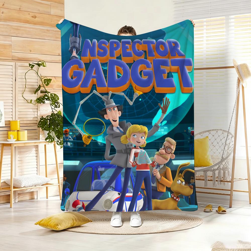 Anime I-Inspector GadgetS Throw Lightweight  Flannel Blanket Soft Skin-friendly for Summer Cooling
