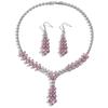 Zircon Wheat Ear Tassel Earrings Necklace Bridal Set Fashion Light Luxury Clavicle Chain Premium Jewelry