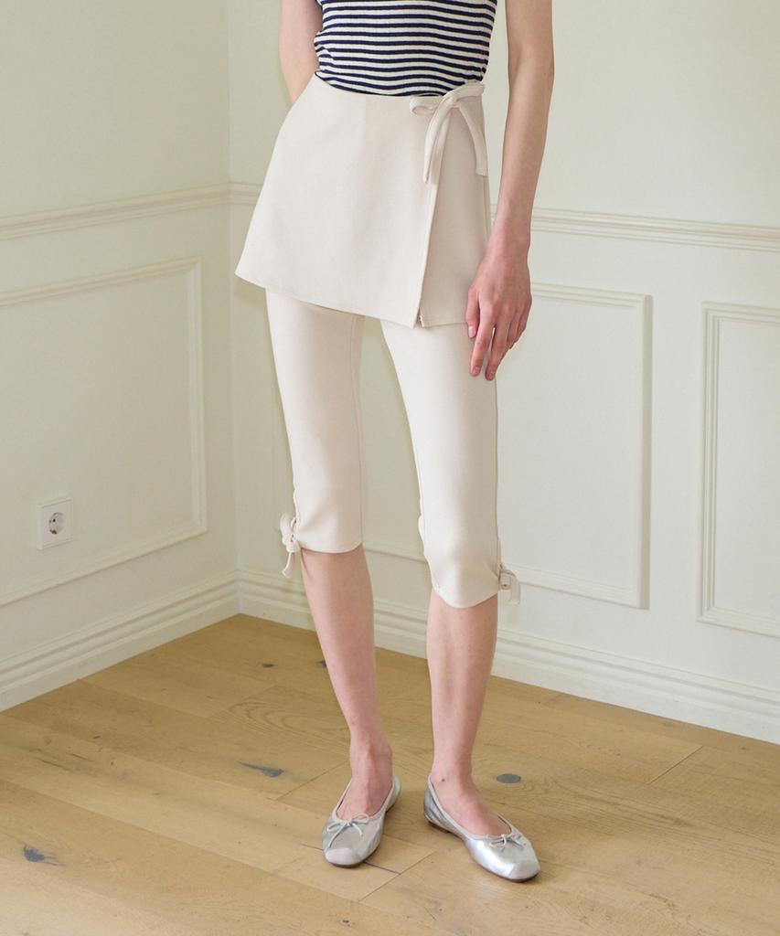 Salon De Yon Ribbon Mid-Length Skirt Pants_ Ivory