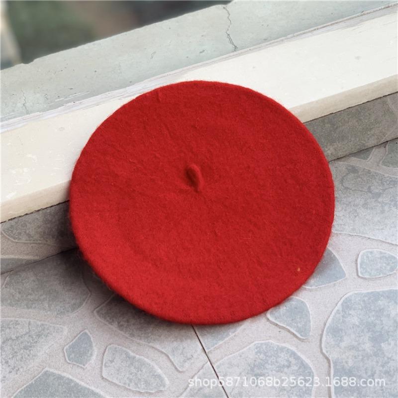 

Детские шапки шерстяные береты шапки для девочек вязаные шапки осень-зима милые шапки-тыквы конфетных цветов M（48-52）cm