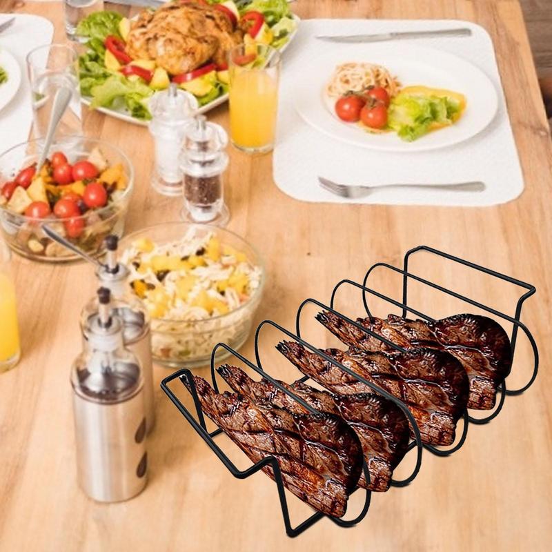Grill Rib Holder Metal Nonstick Beef Rib Turkey Grilling Stand Barbeque Grill Accessories For Family Nights Camping Friend