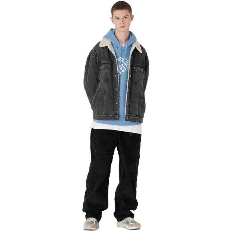 Levis FW22 Solid Color Collared Casual Denim Jacket Men Jackets Dark-Gray A3180-0001