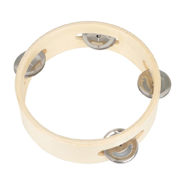 6inch Single Row Tambourine Percussion Musical Instruments Educational Toy Wood Round Handbell Handheld Tambourine