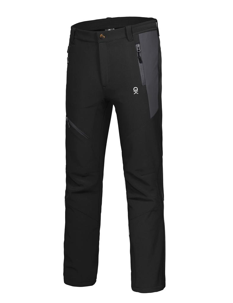 Little Donkey Andy Ski and Snow and Size 3XL Men's Pants, Fleece-Lined, Windproof, Warm, Black,