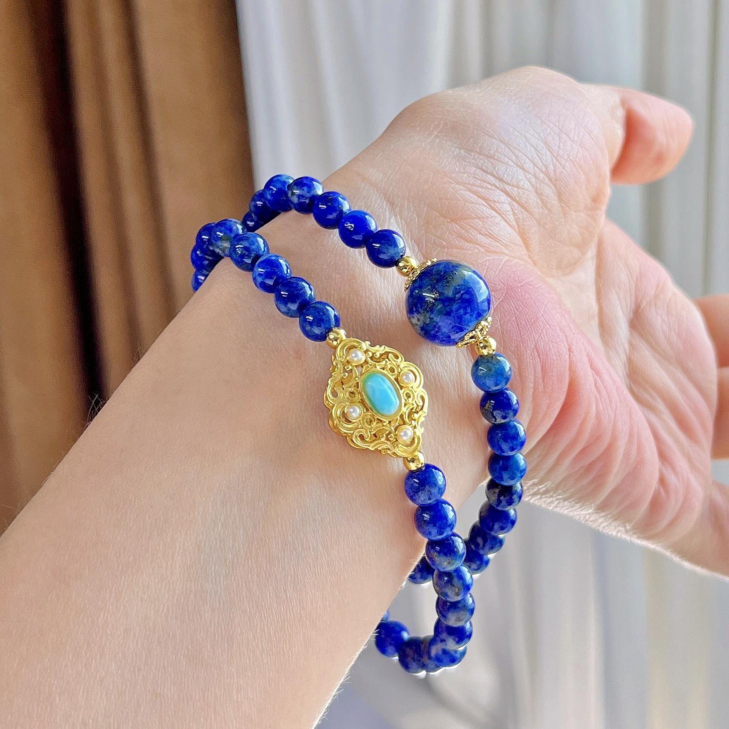 High Quality Natural Lapis Lazuli Multi-Circle Bracelet Bracelet.