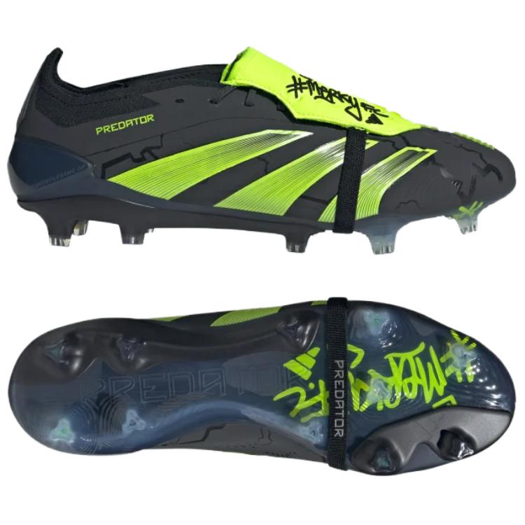 Adidas #MerkyFC X Predator Elite Foldover Tongue FG Black Lucid Lemon Unisex Sneakers Core-Black Cloud-White ID8877