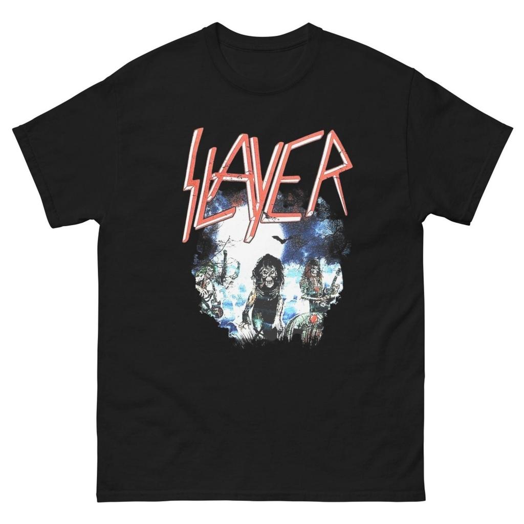 Slayer Sos Crucifixion Pattern Printed Unisex TShirt Casual Street Style Cotton TShirt Suitable For Metal Enthusiasts