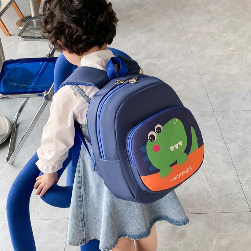 Adorable Cartoon Print Canvas Backpack For Kids With Comfortable Air Cushion Straps
