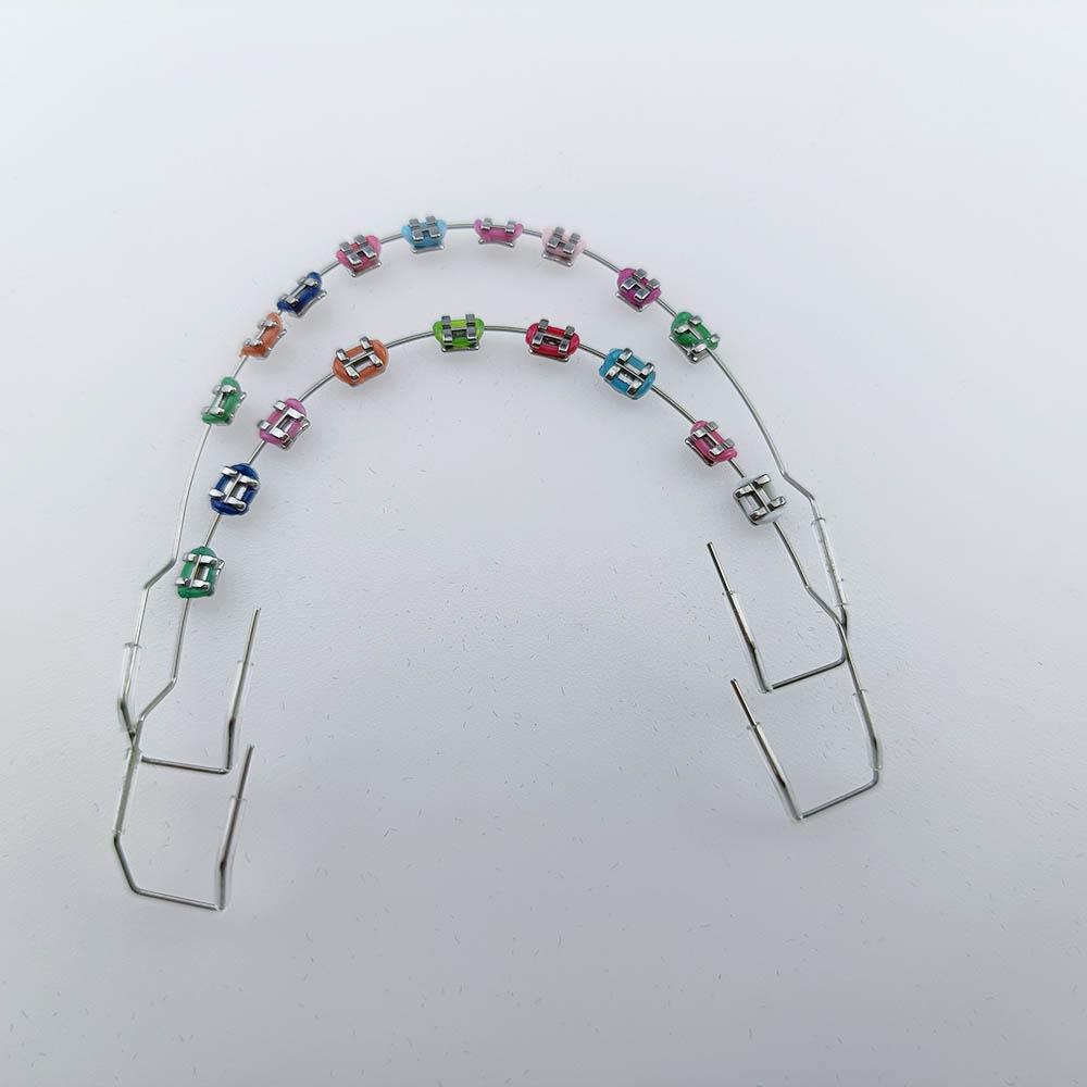 

1 пара красочных фальшивых брекетов, модные брекеты, украшения для временного украшения зубов