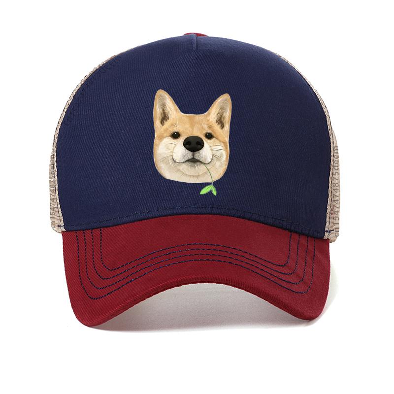 Cartoon Cute Shiba Inu Dog Pattern Baseball cap cool Summer mesh trucker hat Men women wild adjustable Travel Snapback Hats
