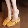 Fashion Women's Slippers Breathable Half Slip Cool Woven Leather Version Covered Head Fashionable Rubber Slip-On Sandals