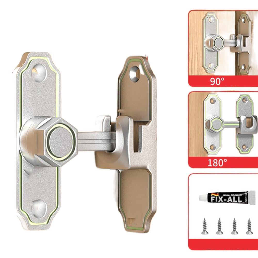 

Safety Door Lock Guard Anti-theft Door Hasps Double Installation Luminous Door Buckle Gate Luminous-Silver