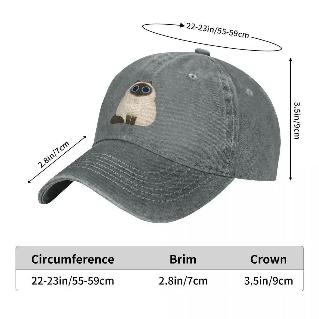 Himalaya Katze Baseballkappen Mode Verwaschene Denim Hüte Outdoor Verstellbare Kappe Sport Baseball Cowboyhut für Männer Frauen