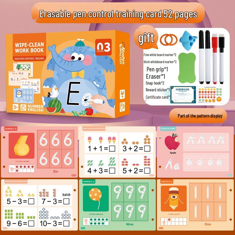 Pen Control Training for Kids 3-6: Reusable Handwriting Practice Tool