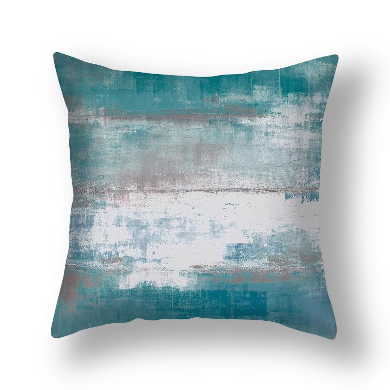 Ins Style Contrast Color Pillow Cover Polyester Printing Simple Versatile Sofa Pillow Living Room Decoration Chair Cushion