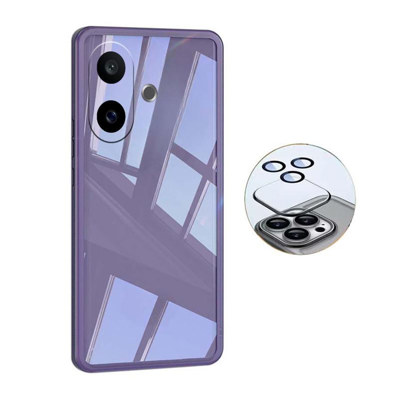For Vivo V60 Lite Case Camera Protection Semi Transparent Soft Silicone Shockproof with Lens Protector Films for Vivo V60 Lite Back Cover